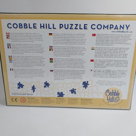 Cobble Hill 1000 Piece Puzzle Wine Alphabet Poster Inside Linen Print 19"x 26" - Picture 2 of 2